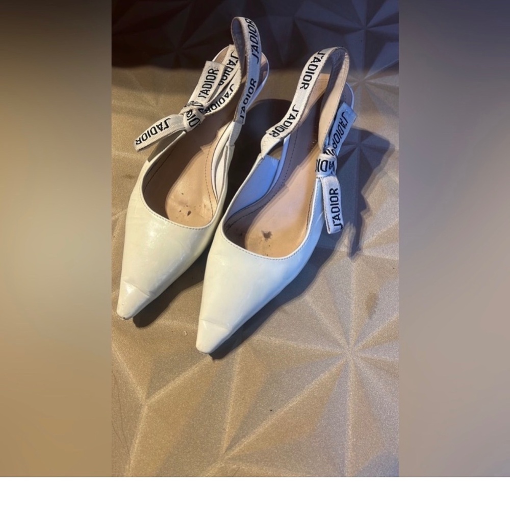 Authentic Dior white kitten heels size EU 37